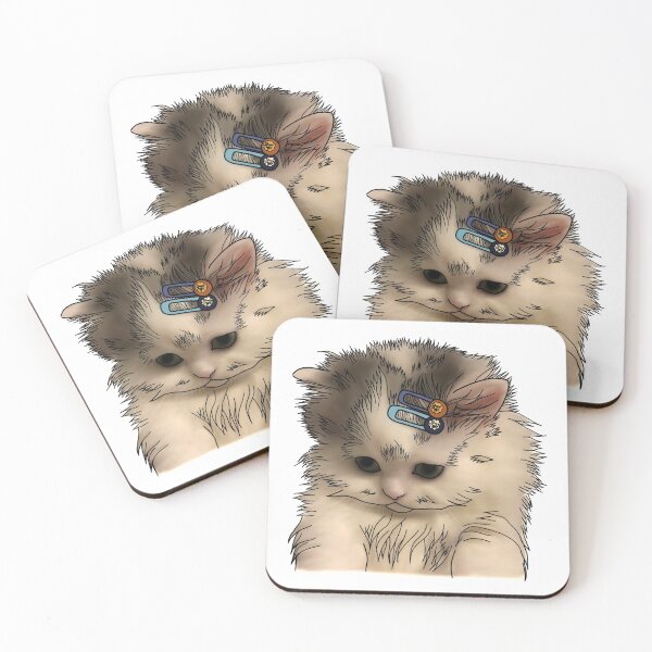 Item preview, Cat with hair clips designed and sold by Alenas-Store.