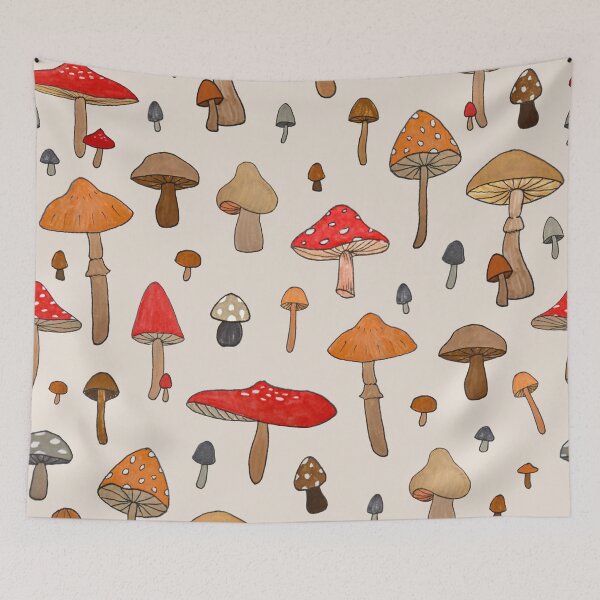 Item preview, Mushroom Brush Pen Pattern designed and sold by Lauren Ullrich.