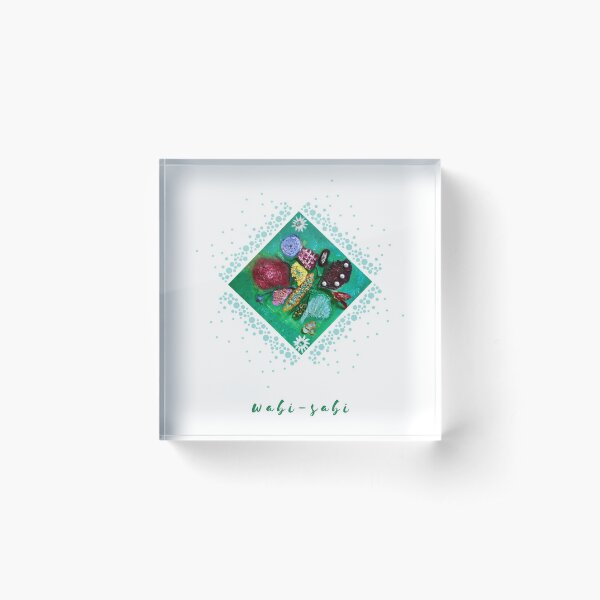 Wabi-Sabi - Perfection of Imperfection - Acrylic Painting & Digital Art Design Acrylic Block