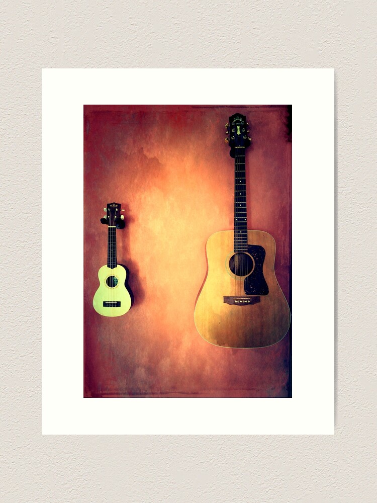 Alternate view of Music Lover Gift - Guitars in the Pink Photo Art - Musician Gift Art Print