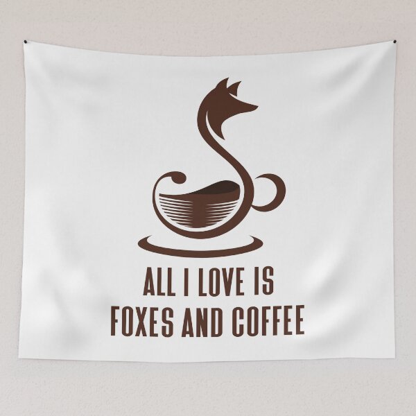 Item preview, All I Love Is Foxes and Coffee - Trendy Running Fox Gift Idea For Fox and Coffee Lovers designed and sold by Prince - Bestseller ★★★★★.
