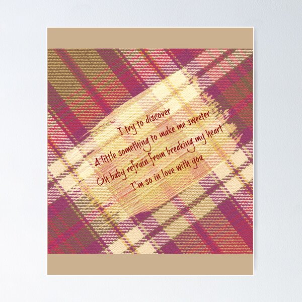 Item preview, Erasure Lyrics on Gold Paint Swish Background and Red Tartan Backing - Little Respect  T-Shir designed and sold by TRAVIS-DSN.