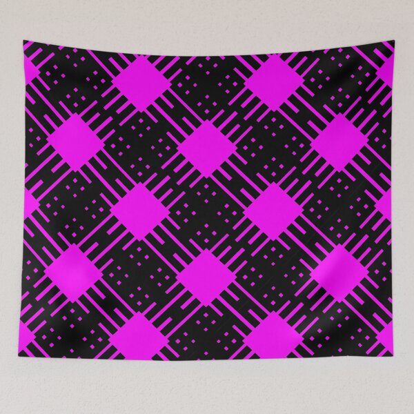 Artikelvorschau, Criss Cross Schrägstrichmuster 2 in Schwarz und Magenta entworfen und verkauft von Neil Feigeles.