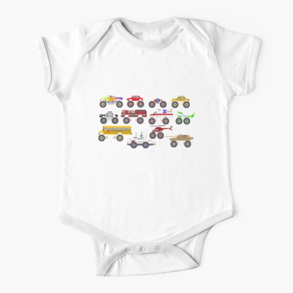 Monster Vehicles - The Kids' Picture Show Short Sleeve Baby One-Piece
