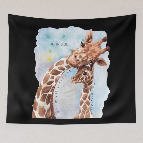 Item preview, Giraffe Mom and Baby - John 3:30 Bible Verse, Christian Design designed and sold by TheKingdomAttic.