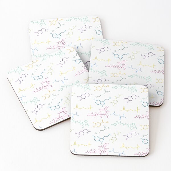 Item preview, Neurotransmitters Pattern Happy Chemicals designed and sold by GrellenDraws.