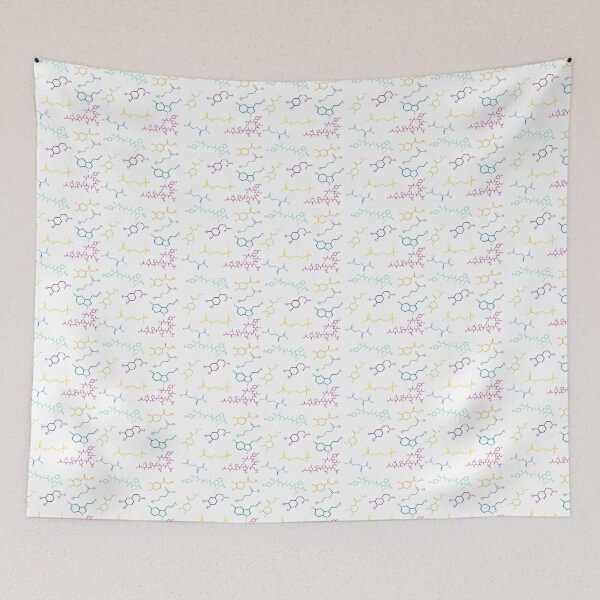 Item preview, Neurotransmitters Pattern Happy Chemicals designed and sold by GrellenDraws.