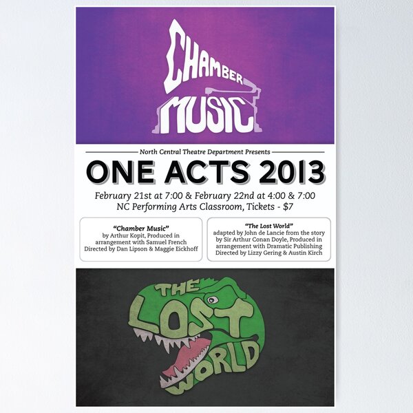 Item preview, North Central Theatre presents ONE-ACTS 2013; CHAMBER MUSIC & THE LOST WORLD designed and sold by nctheatre.