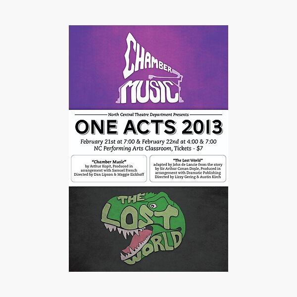 Item preview, North Central Theatre presents ONE-ACTS 2013; CHAMBER MUSIC & THE LOST WORLD designed and sold by nctheatre.