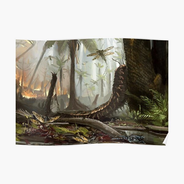 ARTHOPLEURA AND MEGANEURA / CORDULAGOMPHUS DINOSAUR INSECTS RETRO VINTAGE Poster