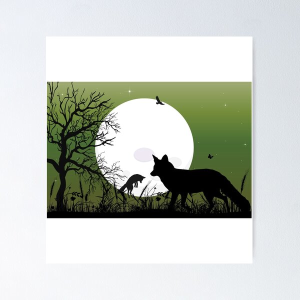 Item preview, Beautiful Jumping Foxes Painting - Trendy Running Fox Gift Idea For Fox Lovers designed and sold by Prince - Bestseller ★★★★★.