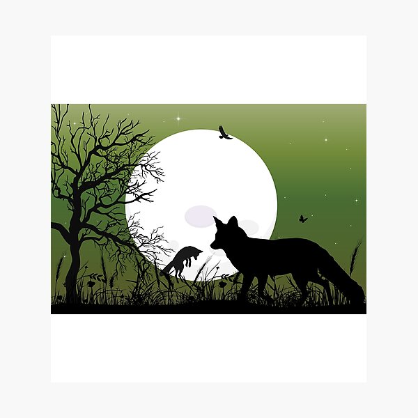 Item preview, Beautiful Jumping Foxes Painting - Trendy Running Fox Gift Idea For Fox Lovers designed and sold by Prince - Bestseller ★★★★★.