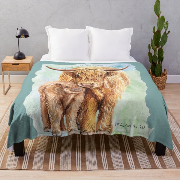 Item preview, Highland Cow Mom and Baby - Isaiah 41:10 Bible Verse, Christian Design designed and sold by TheKingdomAttic.