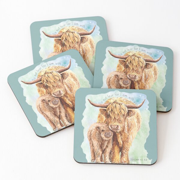 Item preview, Highland Cow Mom and Baby - Isaiah 41:10 Bible Verse, Christian Design designed and sold by TheKingdomAttic.