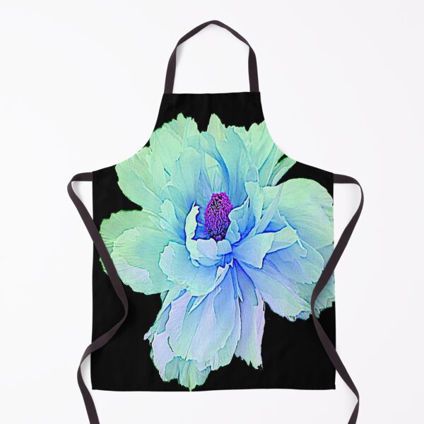 Item preview,  BLUE-WHITE PEONY FLOWER ON BLACK ART  designed and sold by sharlesart.