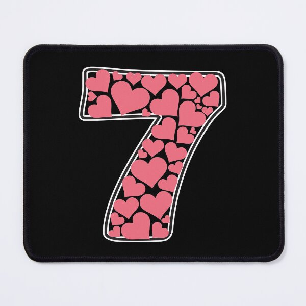 Item preview, Number 7 filled with pink hearts designed and sold by Rhu Creations.