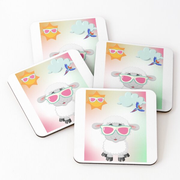 Item preview, ADORABLE BABY LAMB WITH SUNGLASES - CUTE SHEEP designed and sold by MrCreativeArts.