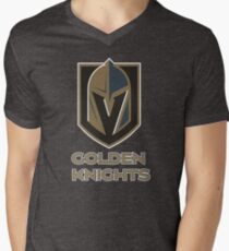 A Golden Vegas Sports Shirt Knight Emblem Tshirt Men's V-Neck T-Shirt