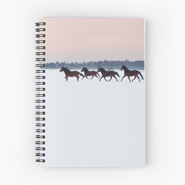 Item preview, Four horses galloping on snowy paddock designed and sold by Lukasz Szczepanski.