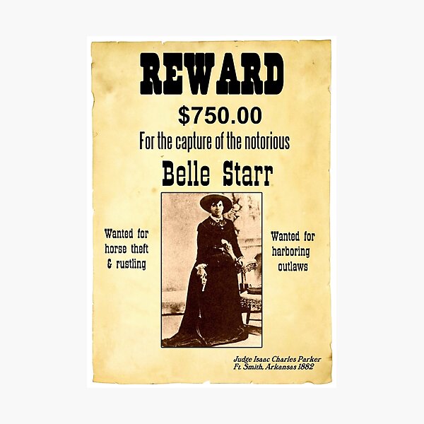 Belle Starr Wanted Poster Photographic Print