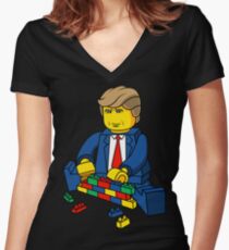 Trump Build A Wall Women's Fitted V-Neck T-Shirt