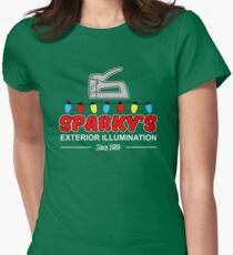 Sparky's Exterior Illumination Christmas lights Women's Fitted T-Shirt