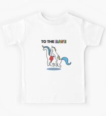 To The Rave! (Unicorn Riding Dinocorn) Kids Tee