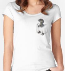 Pocket Protector - Blue Women's Fitted Scoop T-Shirt