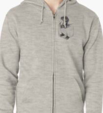 Sudadera con capucha y cremallera Protector de bolsillo - Azul