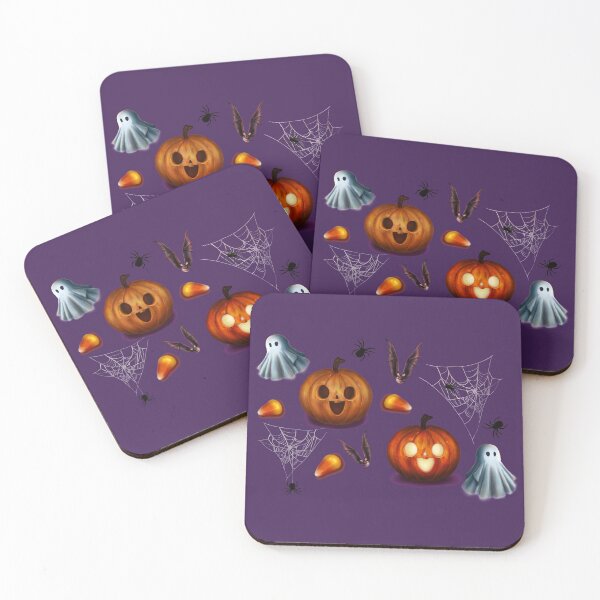 Aperçu de l'œuvre Motif effrayant d'Halloween avec fantôme, araignée, citrouille et chauve-souris créée et vendue par Gamical.