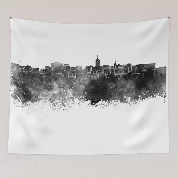 Item preview, Lansing skyline in black watercolor designed and sold by paulrommer.