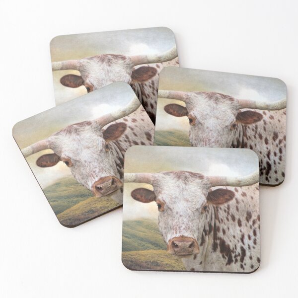 Item preview, Brown and White Longhorn Cow Two designed and sold by Elisabeth Lucas.