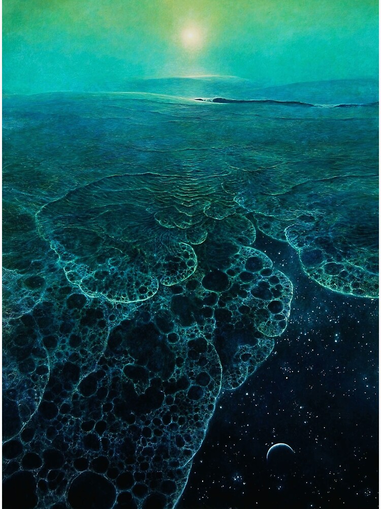 Disover Untitled (Galactic Ocean) by Zdzislaw Beksinski Premium Matte Vertical Poster