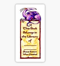 Purple Dragon Bookplate Sticker