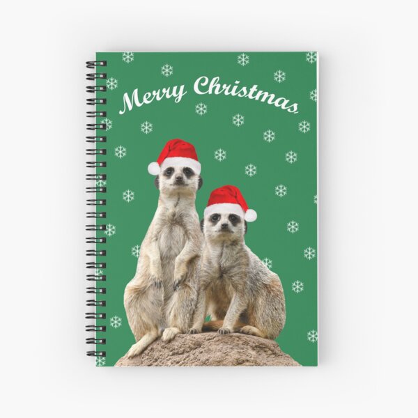 Merry Christmas Meerkats 5 Spiral Notebook