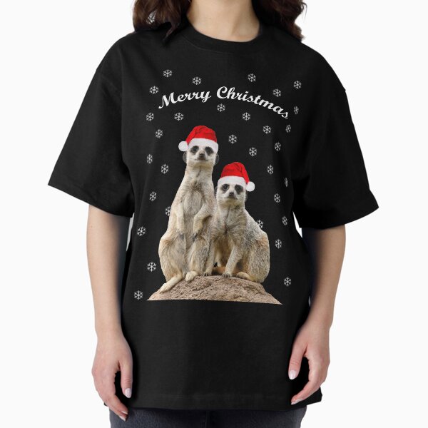 Merry Christmas Meerkats 5 Oversized T-Shirt