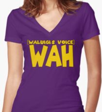 Wah (Waluigi's Voice) Women's Fitted V-Neck T-Shirt