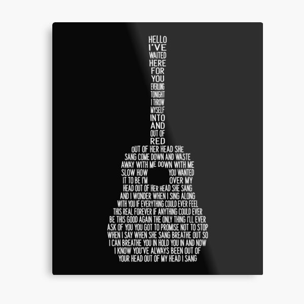 Everlong Song Lyric auf Gitarre von Foo Fighters Metallbild