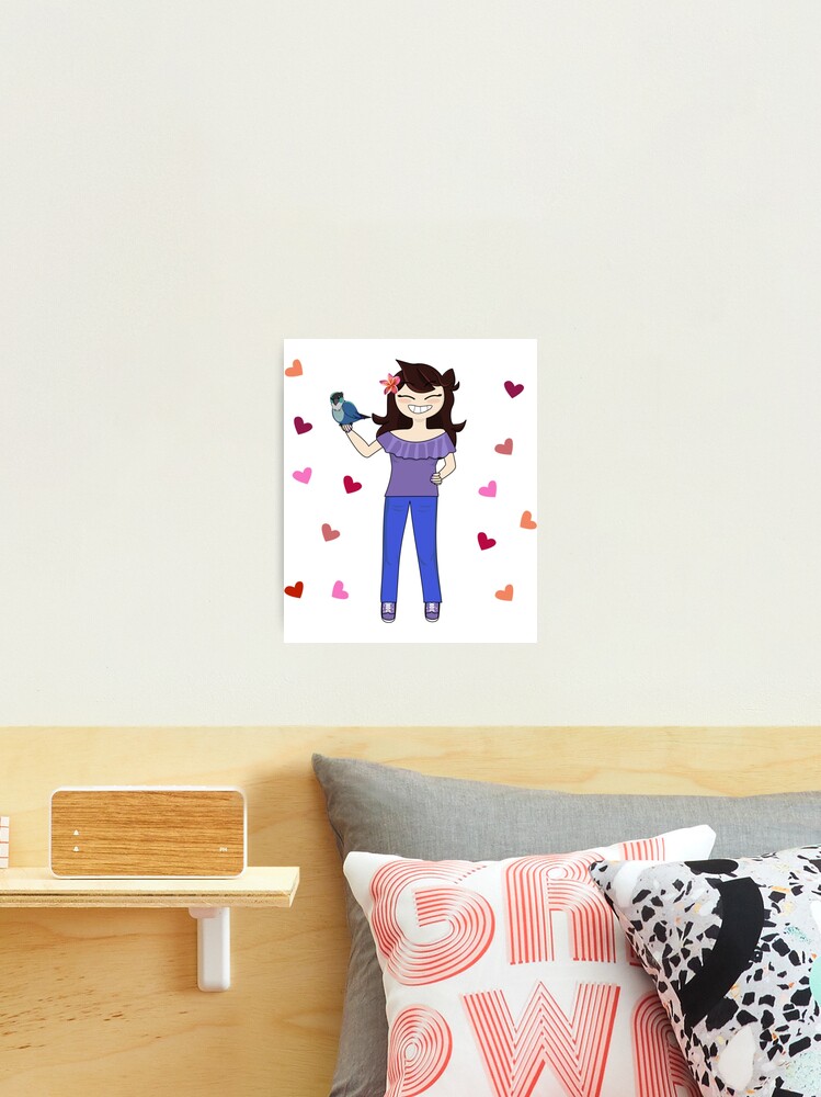 Jaiden animations and her bird, cute moment and pink hearts, parrot  watching you funny T-Sh Poster for Sale by YesTeeDesign