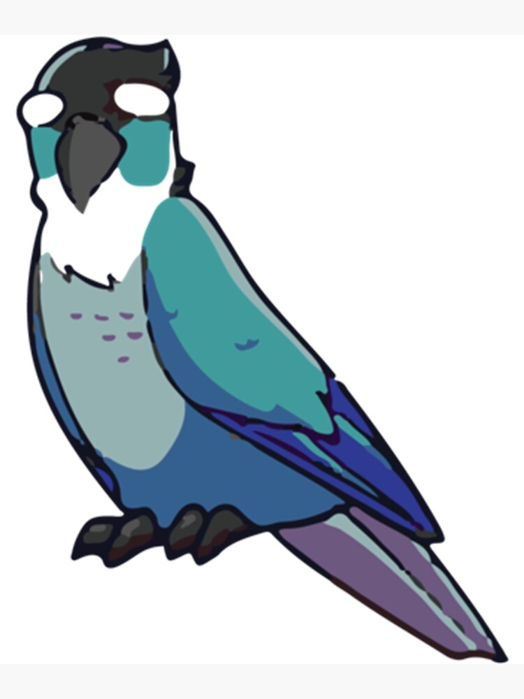 Jaiden animations green cute bird on a leaf, parrot watching you funny   Sticker for Sale by SGS