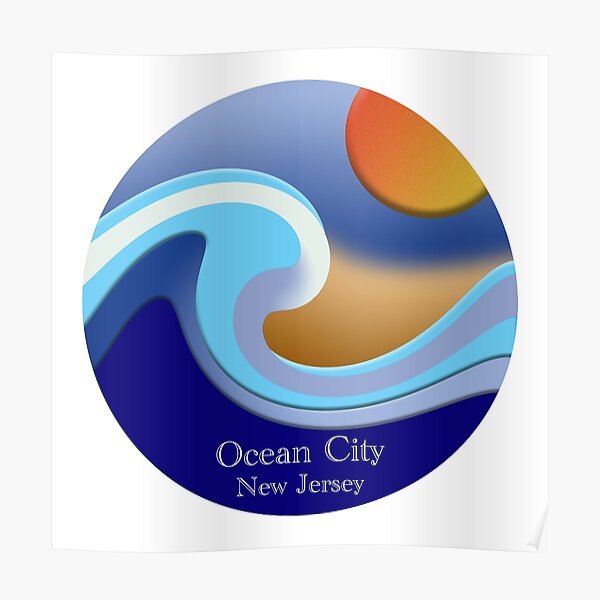 Ocean City New Jersey Surfer Poster for Sale by NewJerseyArt