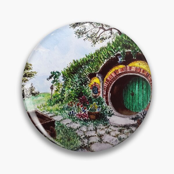 Item preview, Hobbiton in the Shire, Lord of the Rings Watercolor Artwork Painting designed and sold by arientss.