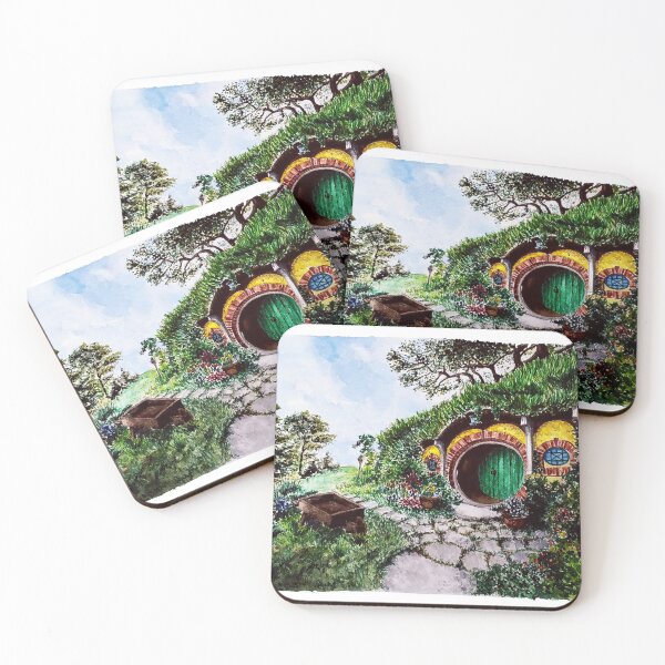 Item preview, Hobbiton in the Shire, Lord of the Rings Watercolor Artwork Painting designed and sold by arientss.