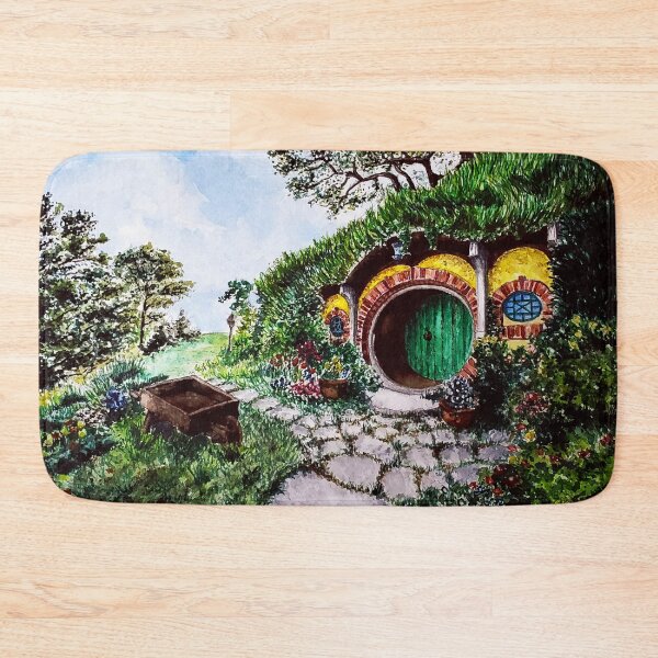 Item preview, Hobbiton in the Shire, Lord of the Rings Watercolor Artwork Painting designed and sold by arientss.