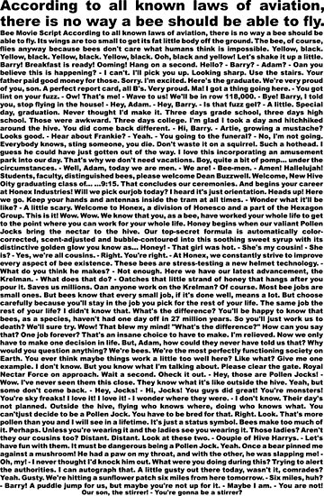 the entire bee movie script in spansih