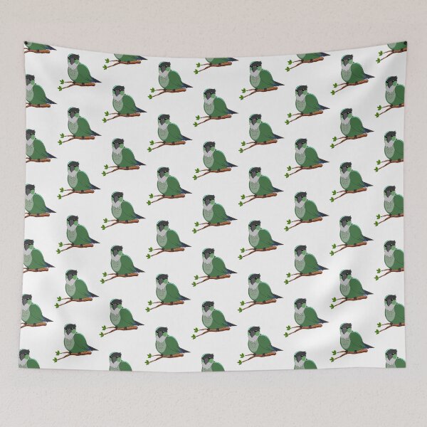 Item preview, Jaiden animations green cute bird on a leaf, parrot watching you funny    designed and sold by YesTeeDesign.