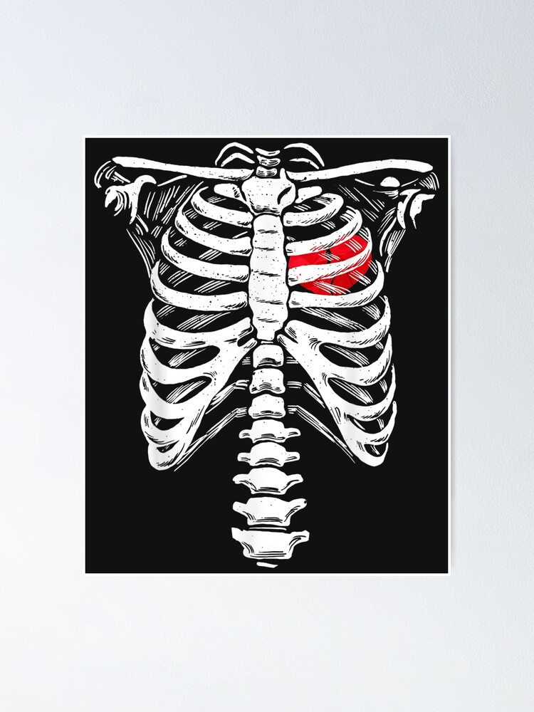 Mens White Skeleton Rib Cage Funny Halloween Costume T shirt