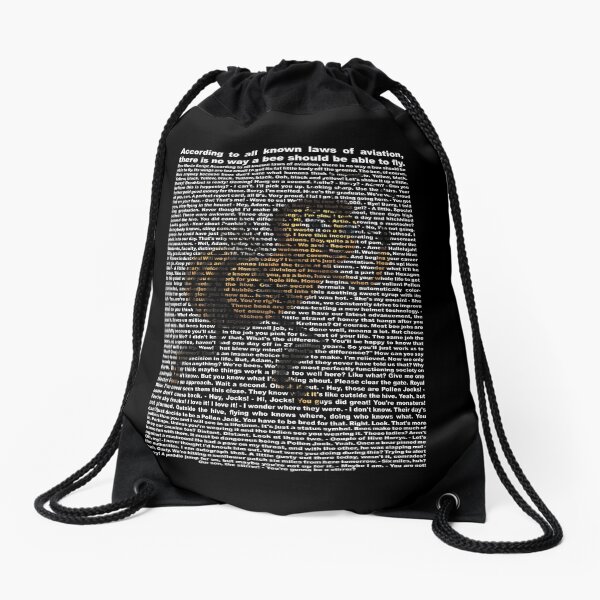 bee movie script ( you can read it) Drawstring Bag