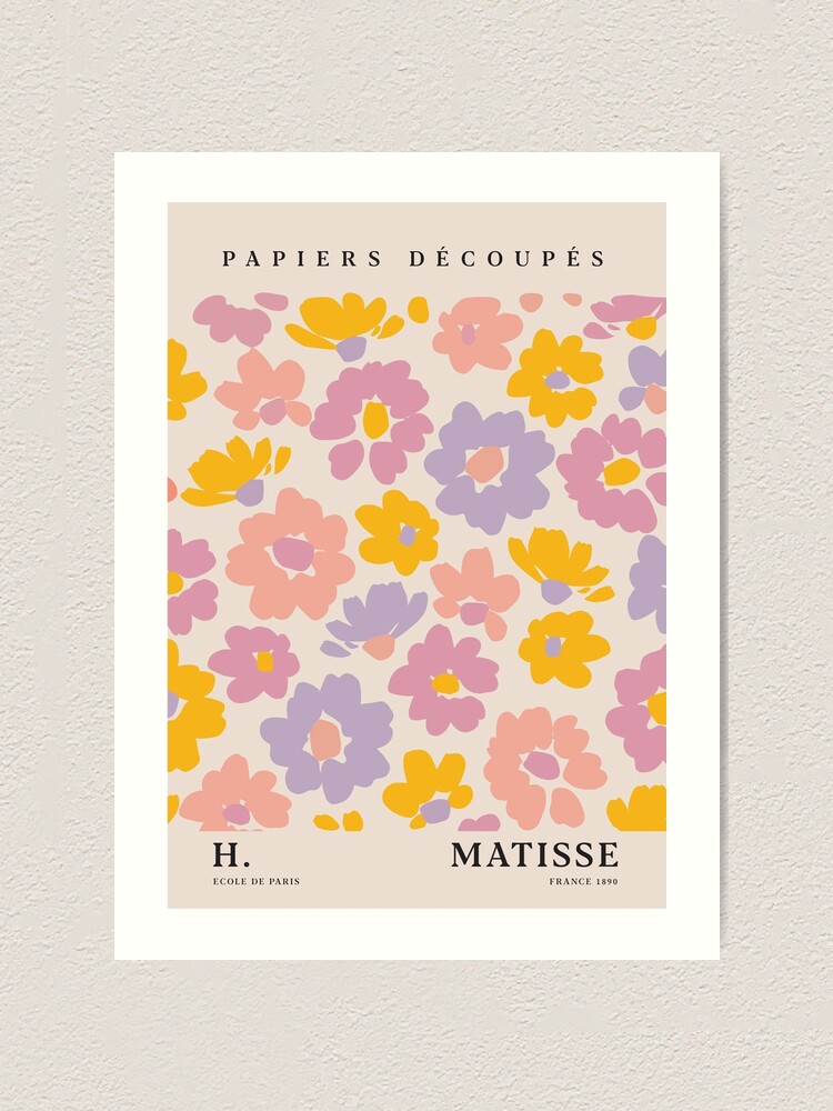 Papier Decoupe Collection French Retro Art Decor Flower Plants Framed On  Canvas 3 Pieces by Henri Matisse Print