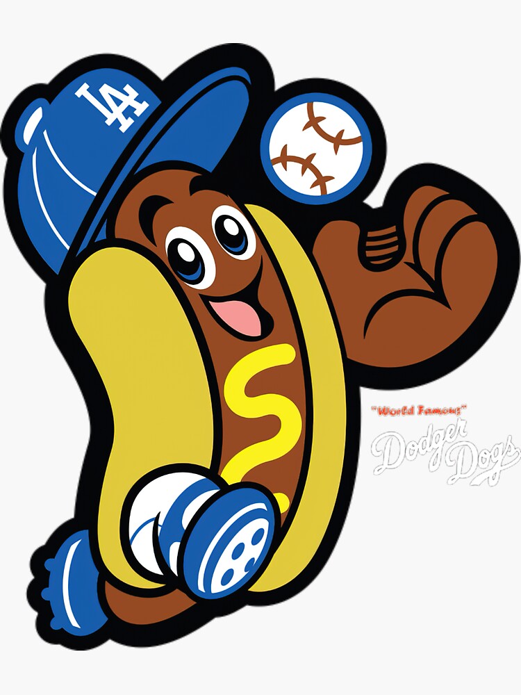 Dodger Dog Time  Sticker for Sale by givingwhopping